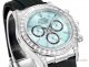 C1 Factory Copy Rolex Daytona Watch 40mm Ice Blue Diamond Baguettes Dial Rubber Strap (2)_th.jpg
